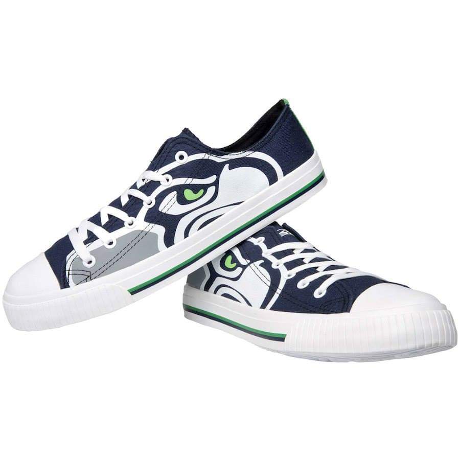 Women's Seattle Seahawks Repeat Print Low Top Sneakers 007